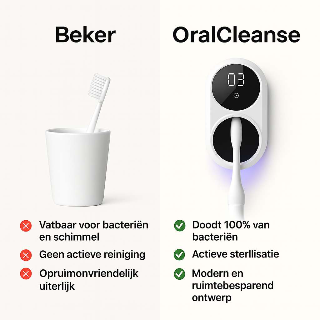 OralCleanse Tandenborstelhouder- Doodt 100% van alle bacteriën
