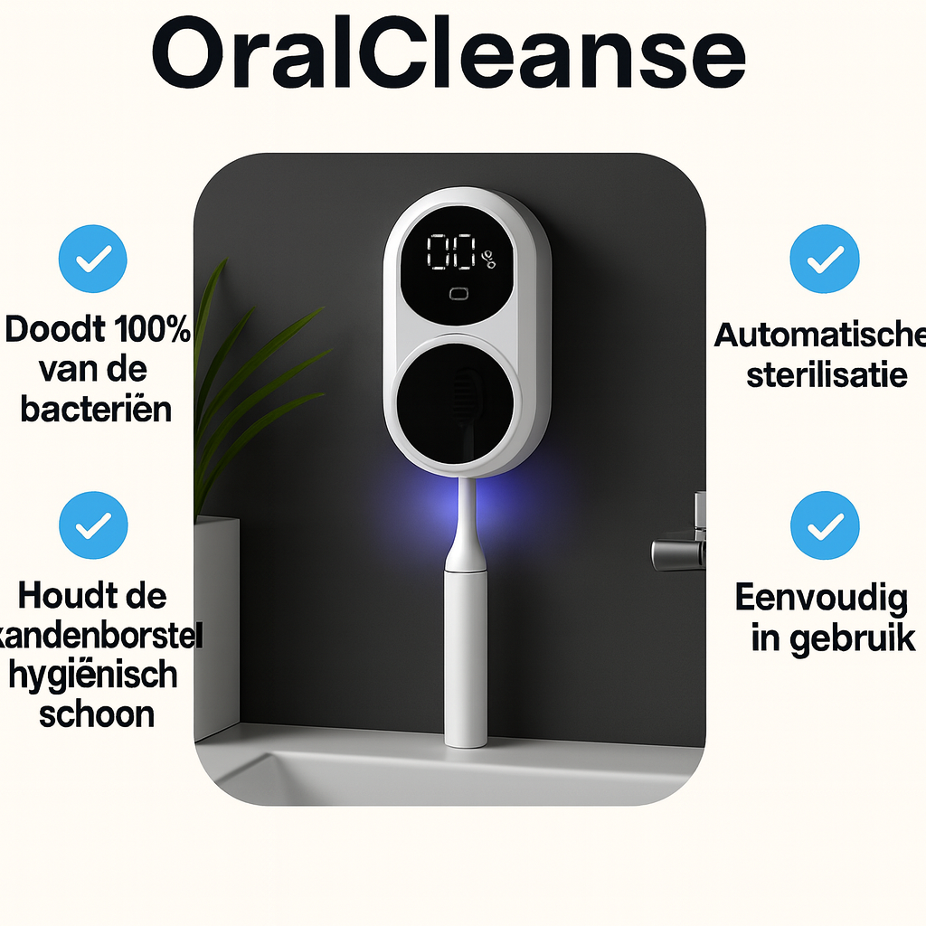 OralCleanse Tandenborstelhouder- Doodt 100% van alle bacteriën