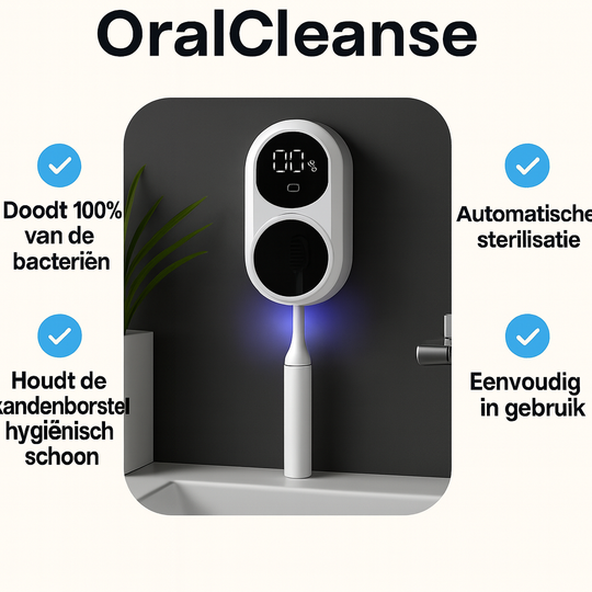 OralCleanse Tandenborstelhouder- Doodt 100% van alle bacteriën